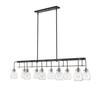 Kraken 10 Light Linear Chandelier in Matte Black + Brushed Nickel (466-10L-MB-BN)