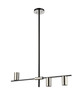 Calumet 3 Light Linear Chandelier in Matte Black + Polished Nickel (814-3L-MB-PN)