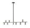 Calumet 8 Light Linear Chandelier in Matte Black + Polished Nickel (814-8L-MB-PN)