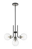 Parsons 4 Light Chandelier in Matte Black + Brushed Nickel (477-4MB-BN)