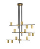 Calumet 12 Light Chandelier in Matte Black + Olde Brass (814-12MB-OBR)