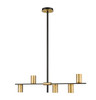 Calumet 5 Light Linear Chandelier in Matte Black + Olde Brass (814-5L-MB-OBR)