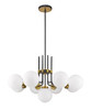 Parsons 9 Light Chandelier in Matte Black + Olde Brass (477-9MB-OBR)
