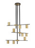 Calumet 9 Light Chandelier in Matte Black + Olde Brass (814-9MB-OBR)