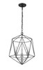 Geo 3 Light Chandelier in Matte Black + Chrome (918-14MB-CH)