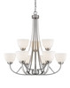 Ashton  9 Light Chandelier in Brushed Nickel (443-9-BN)