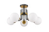 Parsons 5 Light Semi Flush Mount in Matte Black + Olde Brass (477-5SF-MB-OBR)