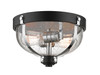 Burren 2 Light Flush Mount in Matte Black + Chrome (337F2MB+CH)