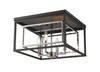Z-Lite Euclid 4 Light Flush Mount in Chrome + Matte Black (457F-CH-MB)