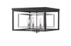 Z-Lite Euclid 4 Light Flush Mount in Chrome + Matte Black (457F-CH-MB)