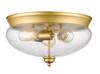 Amon 3 Light Flush Mount in Satin Gold (722F3-SG)