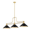 Melange 3 Light Billiard in Heritage Brass (725-3HBR-MMB)