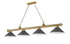 Z-Lite Cordon 4 Light Billiard in Rubbed Brass (2306-4RB-BRZ15)