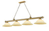 Cordon 4 Light Billiard in Rubbed Brass (2306-4RB-GM16)