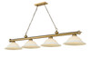 Cordon 4 Light Billiard in Rubbed Brass (2306-4RB-WM16)