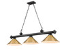Cordon 3 Light Billiard in Matte Black (2306-3MB-RB15)