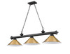 Cordon 3 Light Billiard in Matte Black (2306-3MB-RB15)