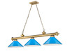 Cordon 3 Light Billiard in Rubbed Brass (2306-3RB-MEB)