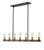 Kirkland 7 Light Linear Chandelier in Rustic Mahogany (472-7L-RM)