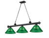 Cordon 3 Light Billiard in Matte Black (2306-3MB-ARG)