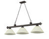 Cordon 3 Light Billiard in Bronze (2306-3BRZ-AGM14)