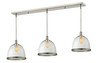 Mason 3 Light Linear Chandelier in Brushed Nickel (718P13-3BN)