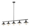 Casa 5 Light Island/Billiard in Matte Black (613-5L-MB)