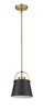 Z-Lite Z-Studio 1 Light Pendant in Matte Black + Heritage Brass (726MP-MB+HBR)