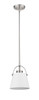 Z-Studio 1 Light Pendant in Matte White + Brushed Nickel (726MP-MW+BN)