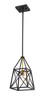 Trestle 1 Light Pendant in Matte Black + Olde Brass (447MP-MB-OBR)