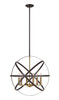 Cavallo 6 Light Chandelier in Hammered Bronze + Olde Brass (463-24HBRZ-OBR)