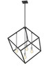Vertical 4 Light Chandelier in Matte Black + Brushed Nickel (478P34-MB-BN)
