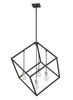 Vertical 4 Light Chandelier in Matte Black + Brushed Nickel (478P34-MB-BN)