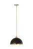 Landry 1 Light Pendant in Matte Black + Brushed Nickel (1004P14-MB-BN)