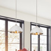Landry 1 Light Pendant in Matte White + Brushed Nickel (1004P14-MW-BN)