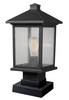 Portland 1 Light Outdoor Pier Mounted Fixture in Oil Rubbed Bronze (531PHMS-SQPM-ORB)