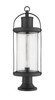 Roundhouse 1 Light Outdoor Pier Mounted Fixture in Black (569PHB-553PM-BK)
