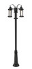 Z-Lite Roundhouse 3 Light Outdoor Post Mounted Fixture in Black (569MP3-511P-BK)