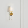 Mila 1 Light Wall Sconce in Rubbed Brass (808-1S-RB-WH)