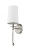 Mila 1 Light Wall Sconce in Brushed Nickel (808-1S-BN)