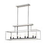 Quadra 8 Light Chandelier In Brushed Nickel + Black (456-8L-BN-BK)
