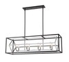 Euclid 8 Light Linear Chandelier in Chrome + Matte Black (457-8L-CH-MB)