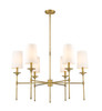 Emily 6 Light Chandelier in Rubbed Brass (3033-6RB)