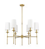 Emily 6 Light Chandelier in Rubbed Brass (3033-6RB)