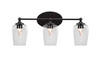 Capri 3 Light Vanity In Matte Black (5913-MB-210)