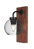 Oxbridge 1 Light Sconce In Matte Black & Painted Wood-look (1771-MBWG-4102)