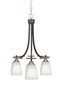 Paramount 3 Light Chandelier In Matte Black & Brushed Nickel (3413-MBBN-460)