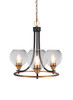 Paramount 3 Light Chandelier In Matte Black & Brass (3403-MBBR-4102)