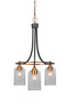 Paramount 3 Light Chandelier In Matte Black & Brass (3413-MBBR-3002)