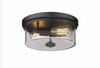 2 Light Flush Mount In Matte Black (832-MB-2)